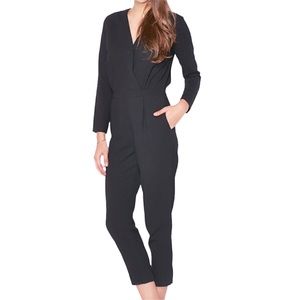 FRNCH Wrap Jumpsuit black long sleeve Large